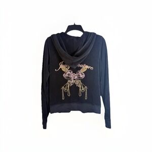 Butterfly Chains Sequin USA JUICY COUTURE VTG Y2K‎ TRACK JACKET Terry Cloth XL